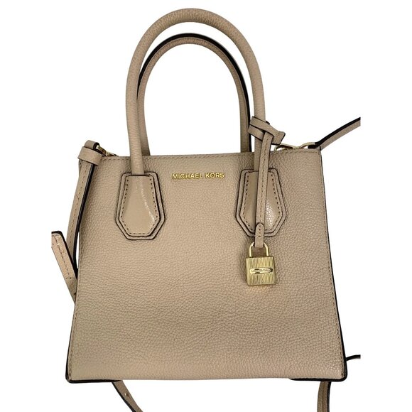 Michael Kors Mini Mercer Leather Crossbody & Tote Bag Nude EUC 8480 - Picture 15 of 16